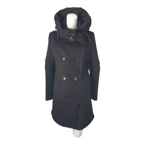 Only True Collection Streetwear Black Hooded Pea Coat